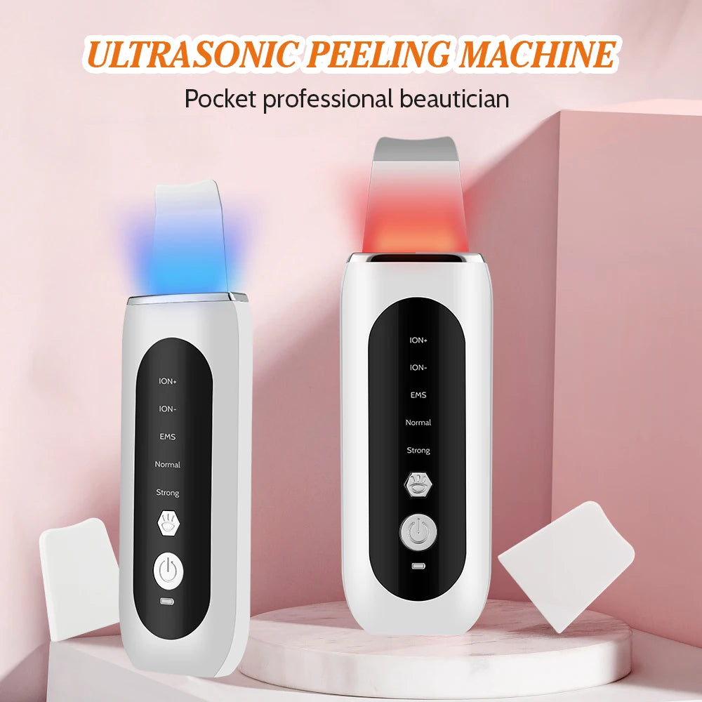 Ultrasonic Skin Scrubber Face Pore Cleaner Deep Cleansing Tool with 4 Modes Peeling Blackhead Remover for Facial Skincare