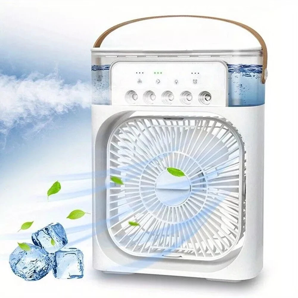 3-in-1 Portable Air Cooler Fan with LED Night Light - Mini Personal Air Conditioner for Home & Travel