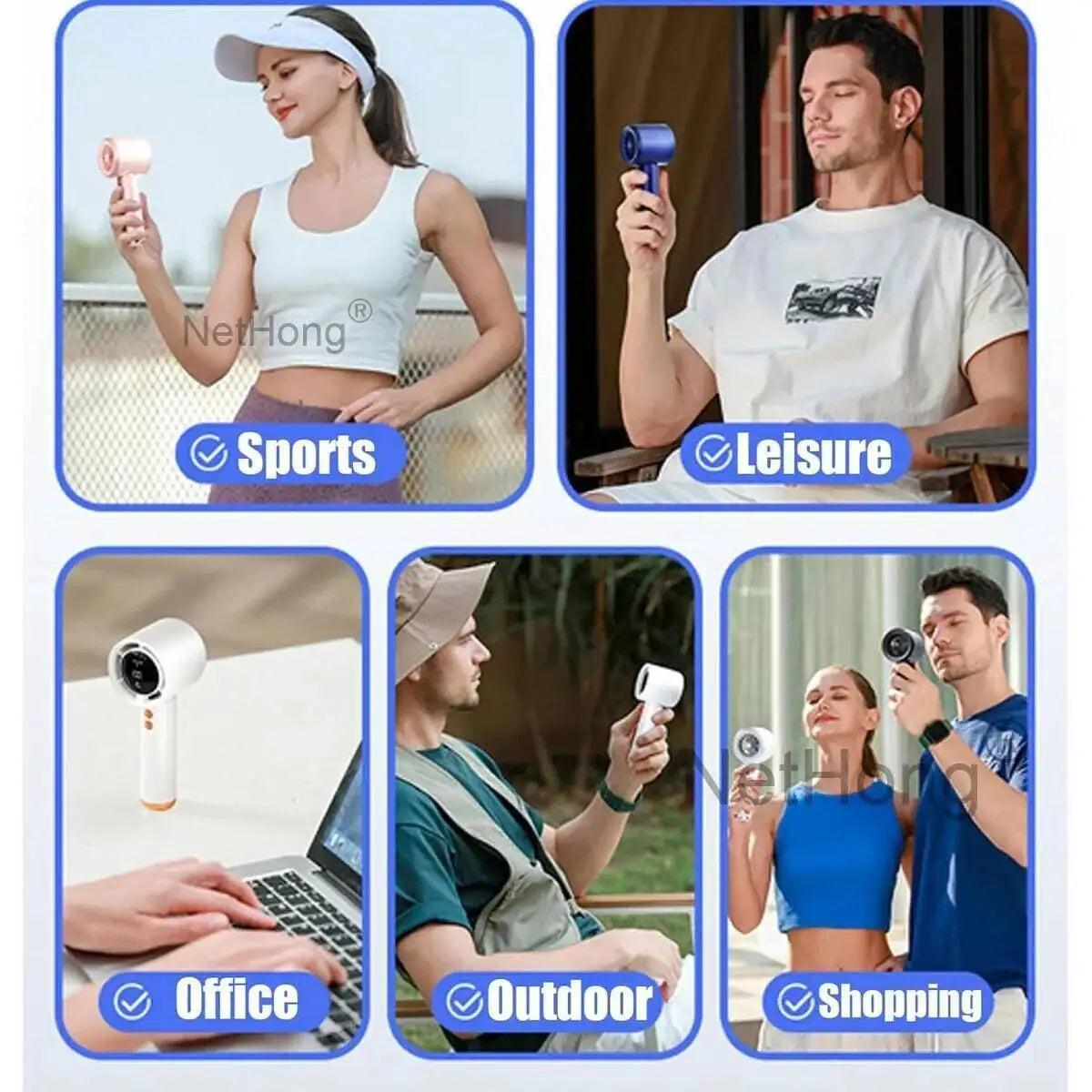 3000Amh Portable 3 Speeds USB Rechargeable Mini Folding Handheld Fan Cooling UK~