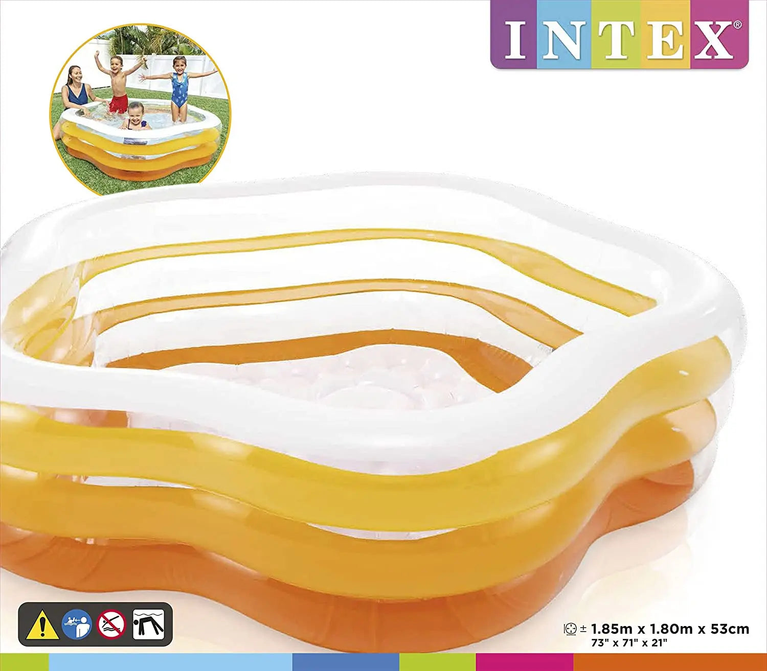 Intex Wetset Summer Colours Swim Centre – 73x71 Inch Inflatable Pool
