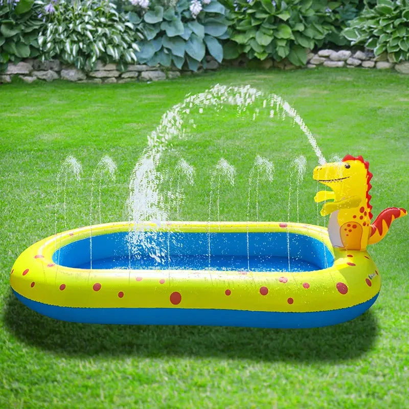 Dinosaur Sprinkler Splash Pool – 3-in-1 Kids Outdoor Water Toy