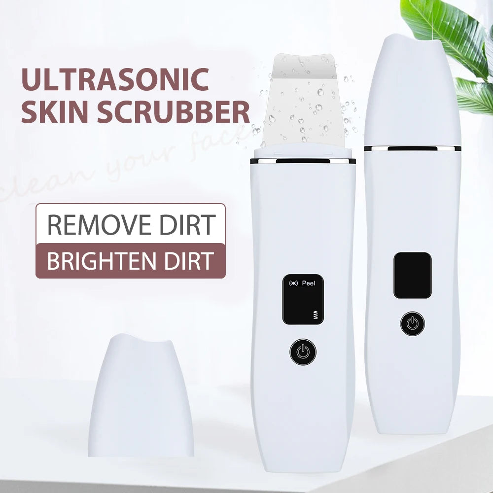 Ultrasonic Skin Scrubber Face Pore Cleaner Deep Cleansing Tool with 4 Modes Peeling Blackhead Remover for Facial Skincare