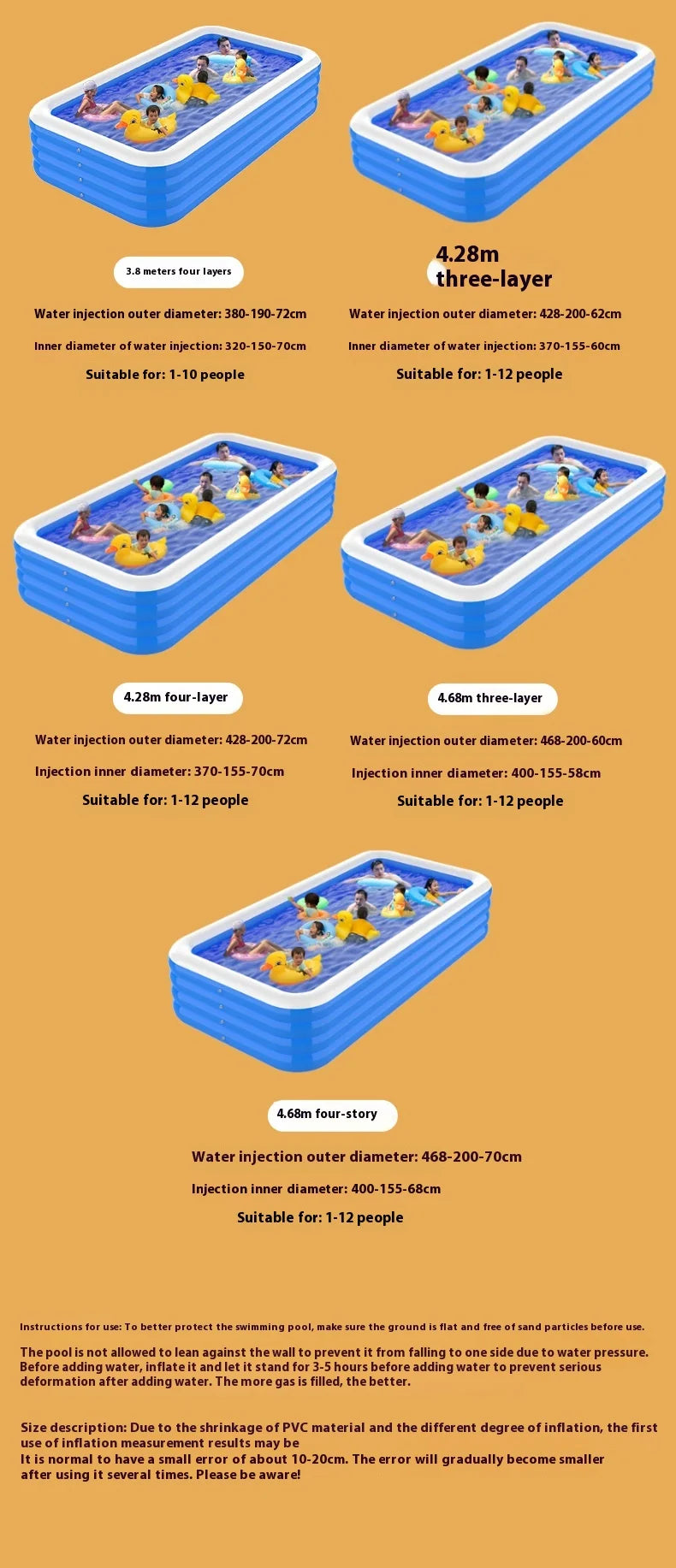 Oversized Inflatable Swimming Pool – Extra Large for Kids & Adults