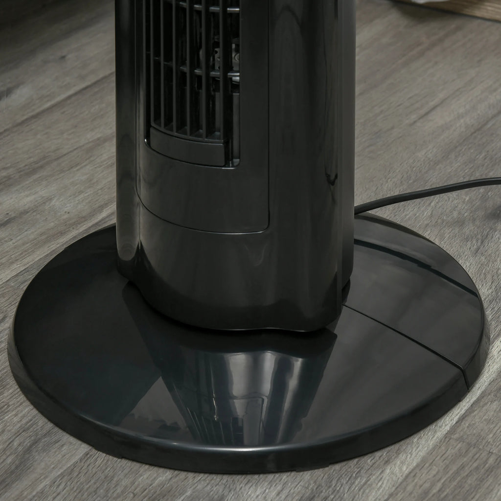 HOMCOM Tower Fan Anion Cooling Bedroom w/ Oscillating, Remote Controller, Black