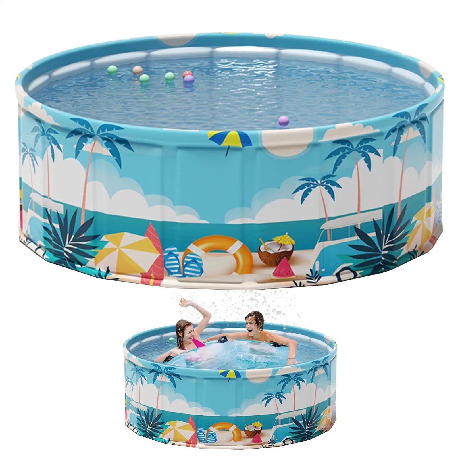 Foldable Kids & Pet Pool – Wading Pool & Dog Bath Tub 90/120/160cm
