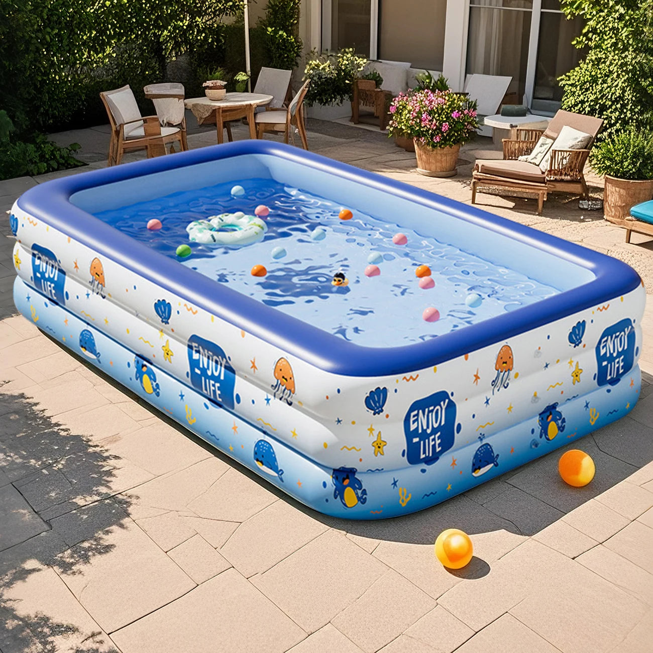 1PC Large Inflatable Swimming Pool, Portable Above Ground Pool, Thickened PVC Outdoor Backyard Summer Water Play Pool